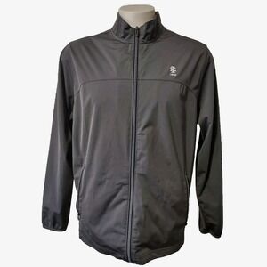IZOD Golf Jacket Large Mens Athleisure Norm Core Gray Full Zip Stretch Logo L